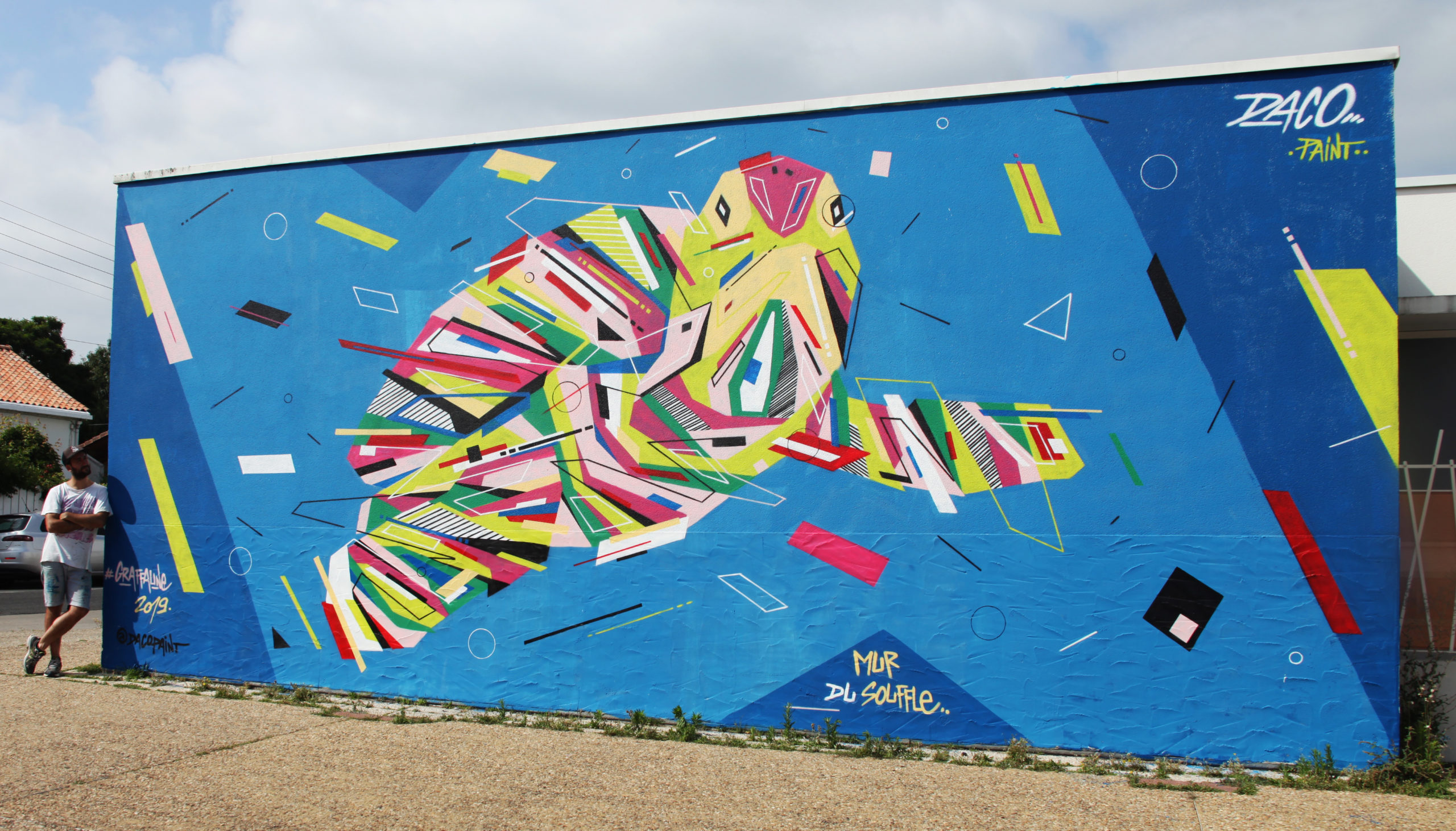 Fresque Graffaune Graffiti tortue réalisée par Daco